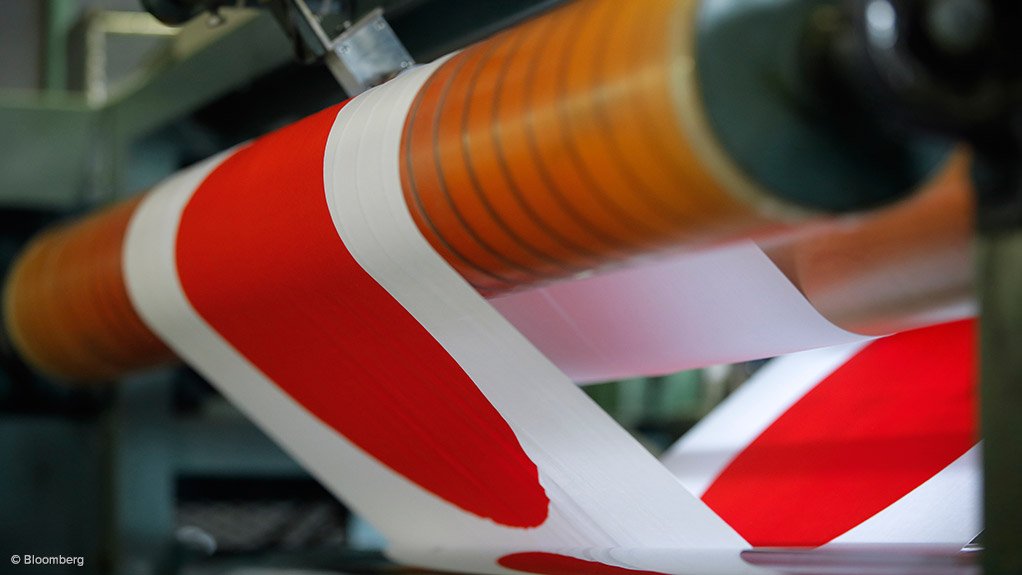Japanese flag being manufactured