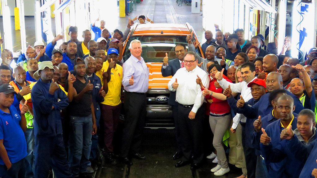 The first customer-ready, new Ford Ranger comes off the production line at Ford’s assembly plant in Silverton, South Africa.  