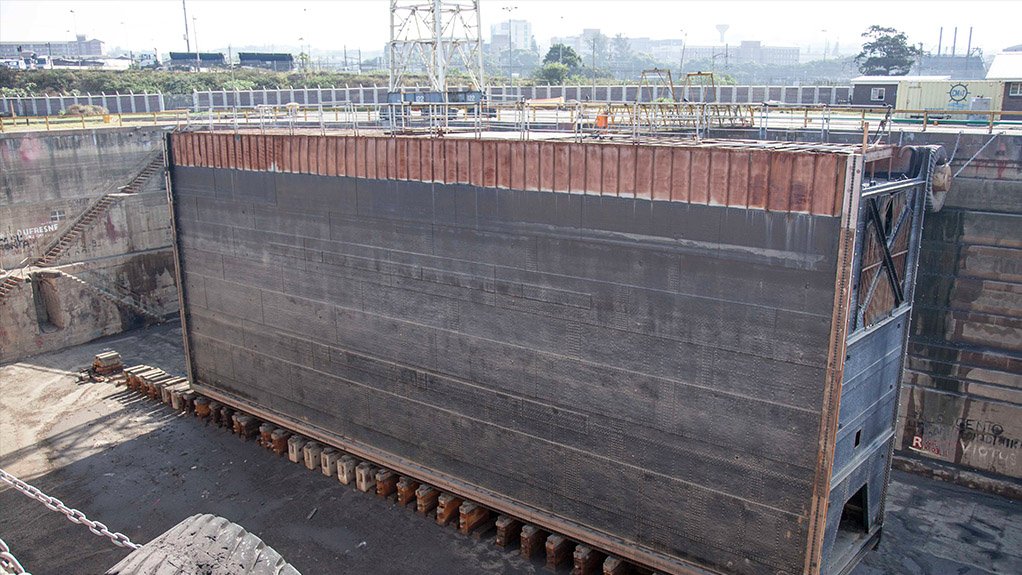 Prince Edward graving dry dock caisson repair project, South Africa