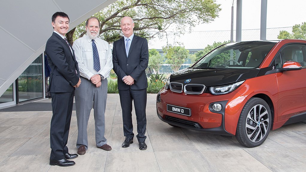 NEW WHEELS BMW Group SA sales and marketing director Antonio Antela Martinez with Nicky Oppenheimer and BMW Group SA MD Tim Abbott