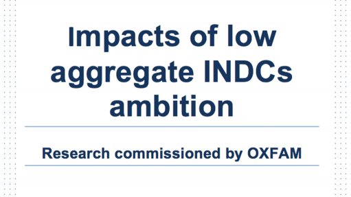 Impacts of Low Aggregate INDCs Ambition (Nov 2015)
