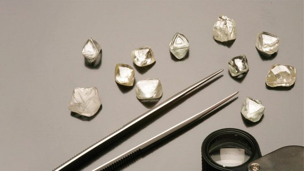 Rough diamonds being sorted in Botswana.