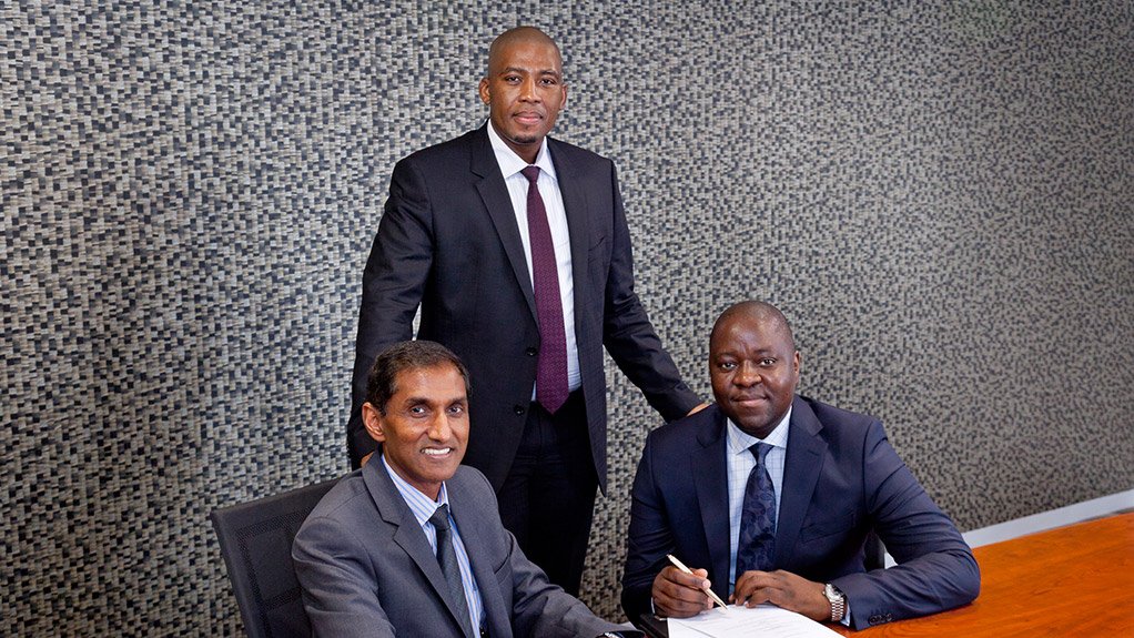 Noel Mashaba: Executive Chairman (right), Kulani Curtis Lebese: Group CEO (middle) and Sigi Naidoo: Ariya Project Managers (left)