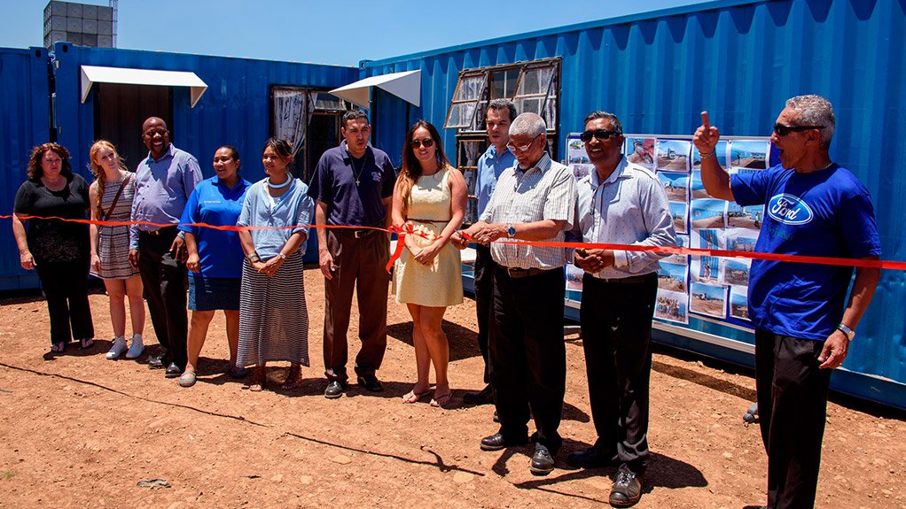 SOCIAL DEVELOPMENT Five containers were converted to safe and secure housing along with a sixth container that was converted into a community centre

