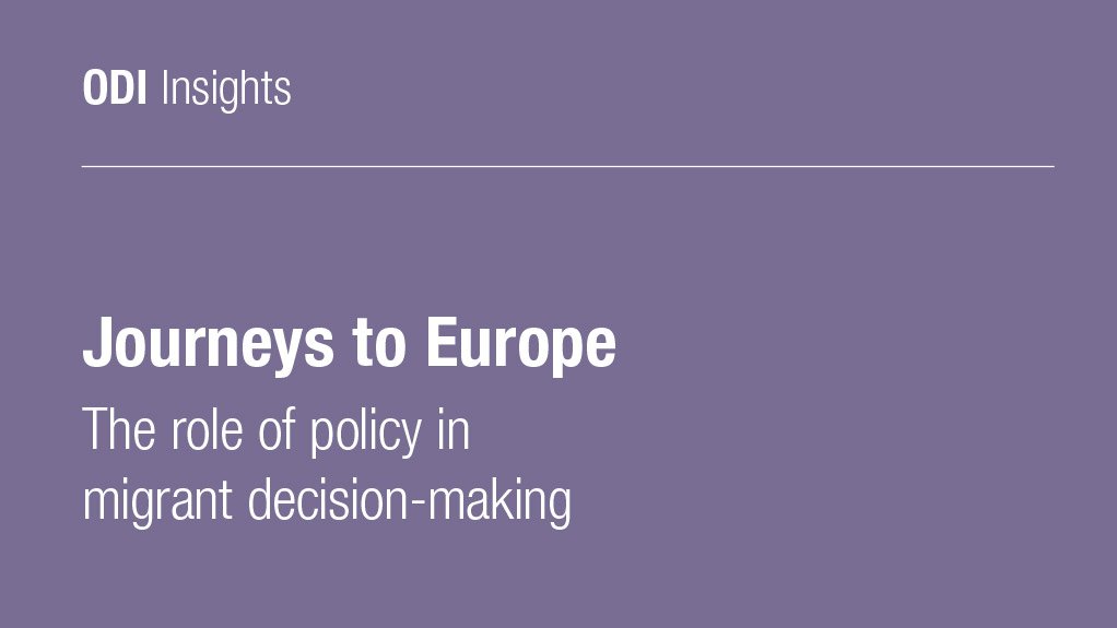 Journeys to Europe – The role of policy in migrant decision-making (Feb 2016)