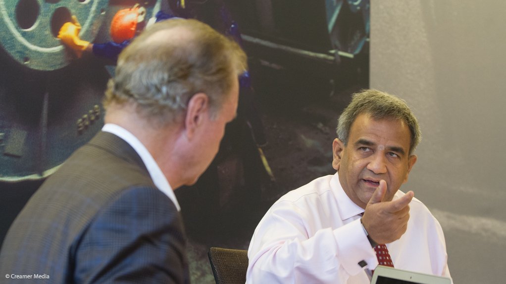 Martin Creamer and AngloGold Ashanti CEO Srinivasan Venkatakrishnan (Venkat)