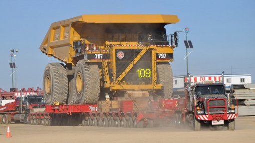 HEAVY HAUL Mammoet is capable of transporting fully assembled mining haul trucks such as the CAT 797