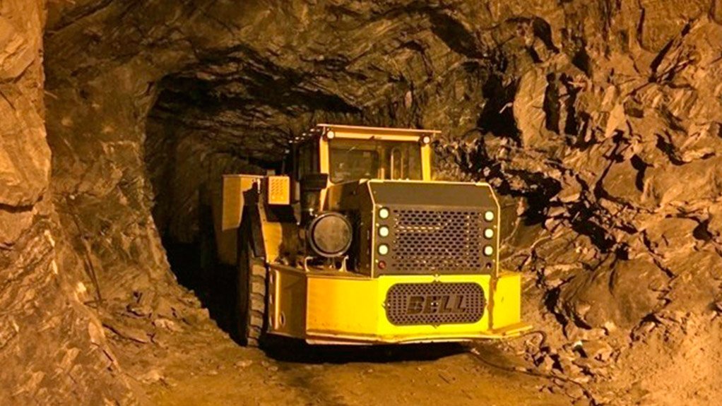 RUGGED TERRAIN Bell's articulated dump trucks are specifically designed for underground mining
