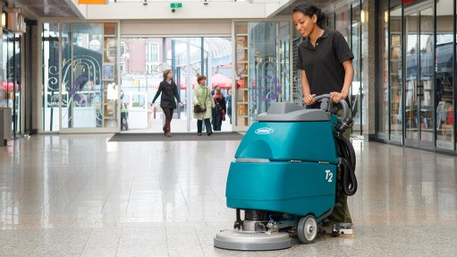 Tennant T2 and T3 scrubber-dryers from Goscor Cleaning Equipment clean up the retail environment