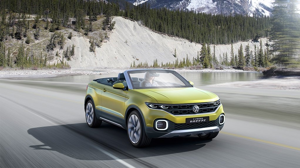 The T-Cross Breeze concept car offers a first look at a newly developed sports-utility vehicle (SUV) model series at Volkswagen. VW says the Tiguan and Touareg models are set to be joined by three more SUV model series. The Breeze plays in the Polo class.