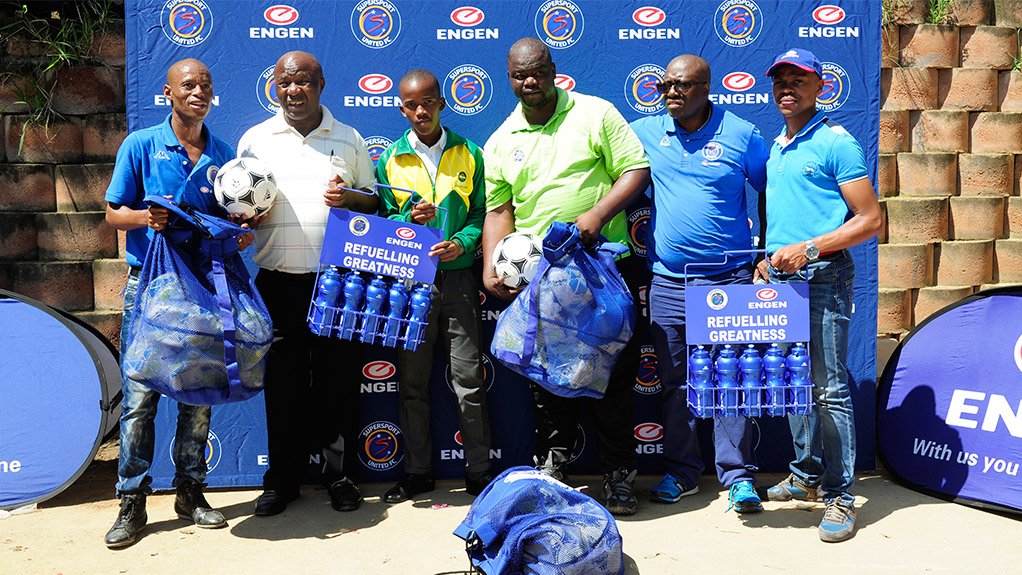 Engen and football partners Supersport United help build grassroots football.