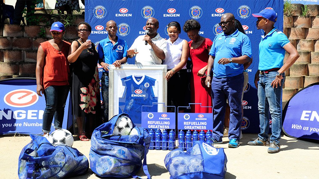 Engen and football partners Supersport United help build grassroots football.