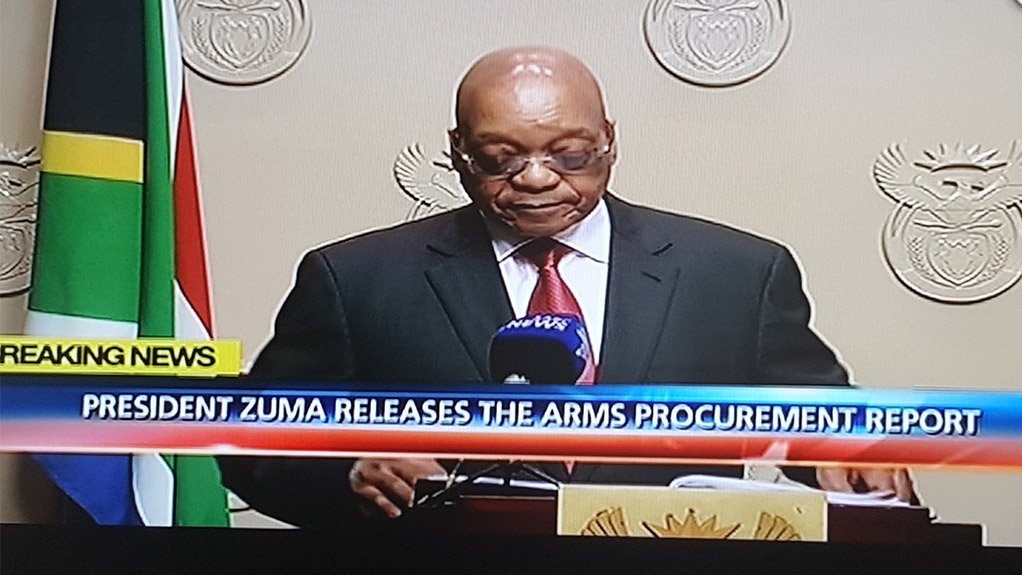 President Jacob Zuma in his televised Arms Deal address