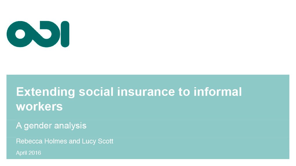 Extending social insurance to informal workers: a gender analysis (May 2016)