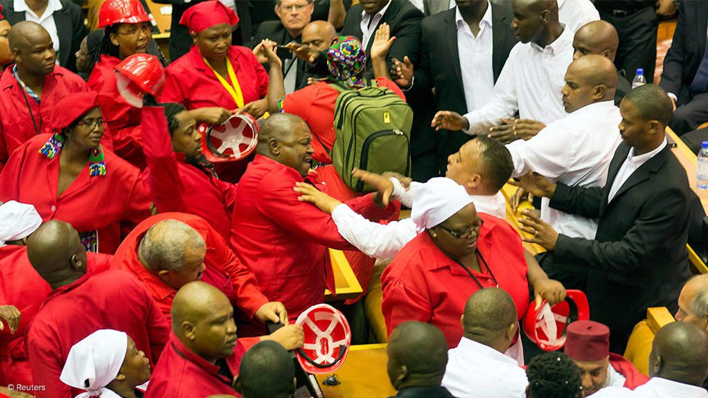 SA: Removal from house and suspension of EFF members