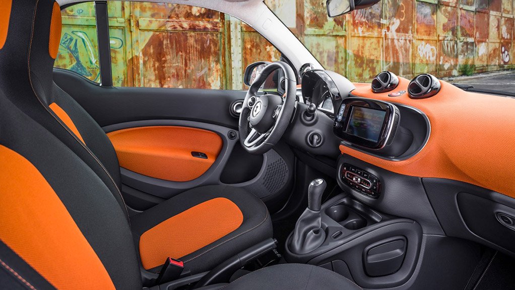 Inside the Smart. As with the body colours, customers have a wide range of colour options