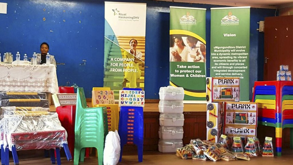 CRECHE EQUIPMENT 
Royal HaskoningDHV has supplied crèches in rural areas with equipment and furniture to help teach young children 