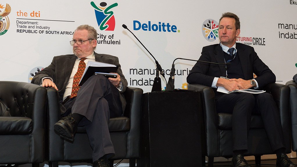 ROB DAVIES AND BRUCE STRONG The Trade and Industry Minster Rob Davies will be addressing a press conference on day one of the Manufacturing Indaba