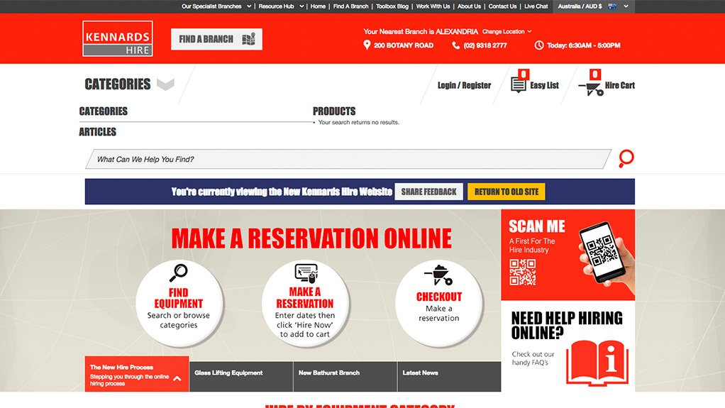 Kennards online hire makes their customer's job even easier