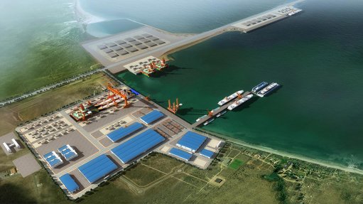 Artist impression of possible future oil and gas services infrastructure at Port of Saldanha