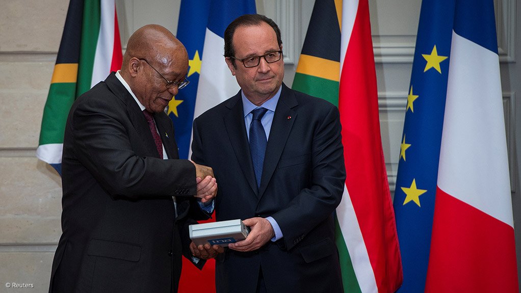 South African President Jacob Zuma and France president Francois Hollande