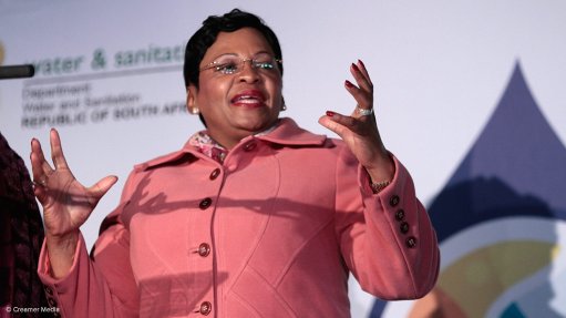 NOMVULA MOKONYANE 
The Minister’s budget speech focuses on the infrastructure needed to deal with water scarcity