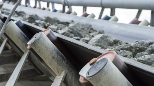 Conveyor belt delivers coal from new shaft at Middelbult operation