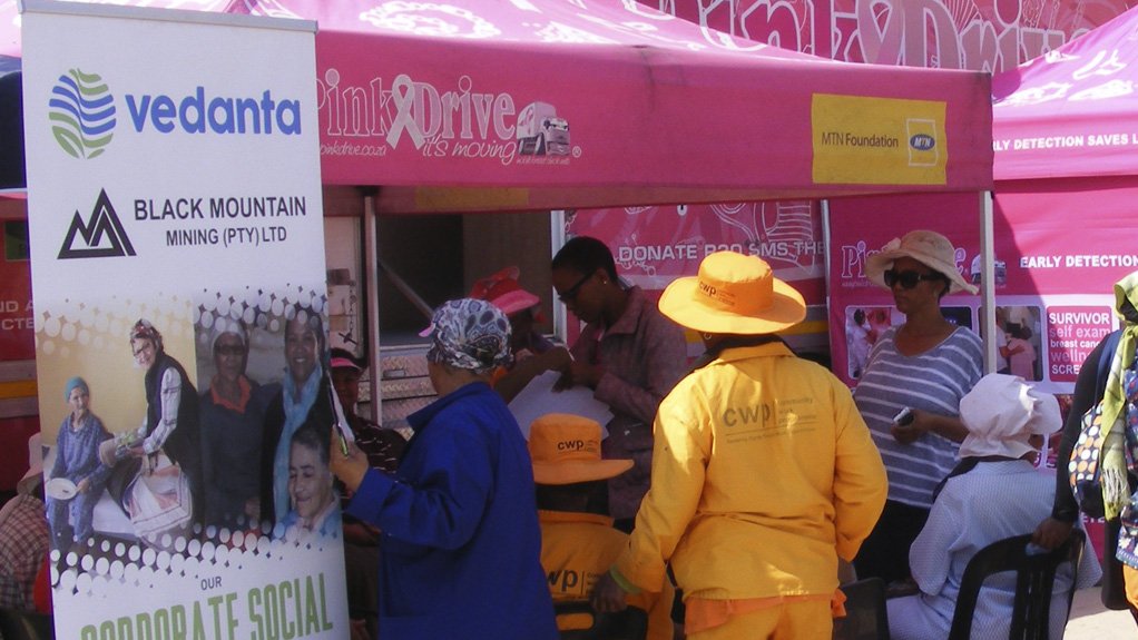 RAISING AWARENESS
Black Mountain Mining’s PinkDrive mobile clinic assisted more than 600 people without medical aid
