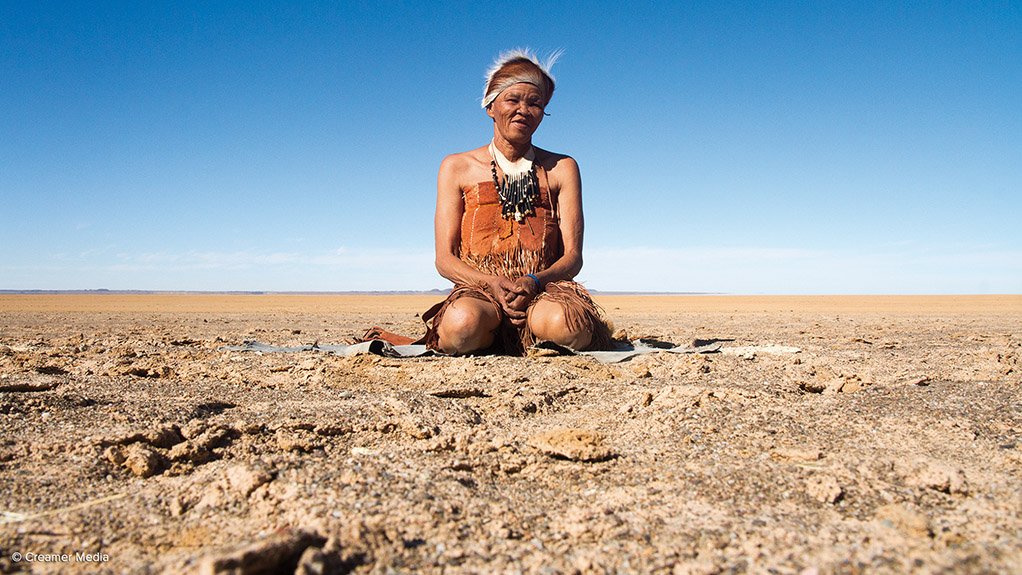  	FIRST PEOPLE Hakskeen Pan forms part of the traditional home of the Khomani San people