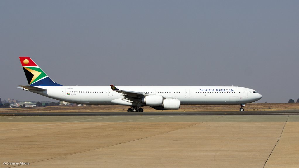 Airbus A340-600 of SAA at OR Tambo International Airport