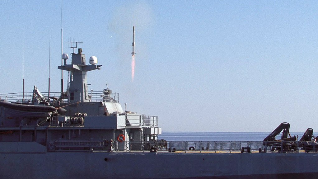 A warship of the Finnish Navy launches an Umkhonto missile