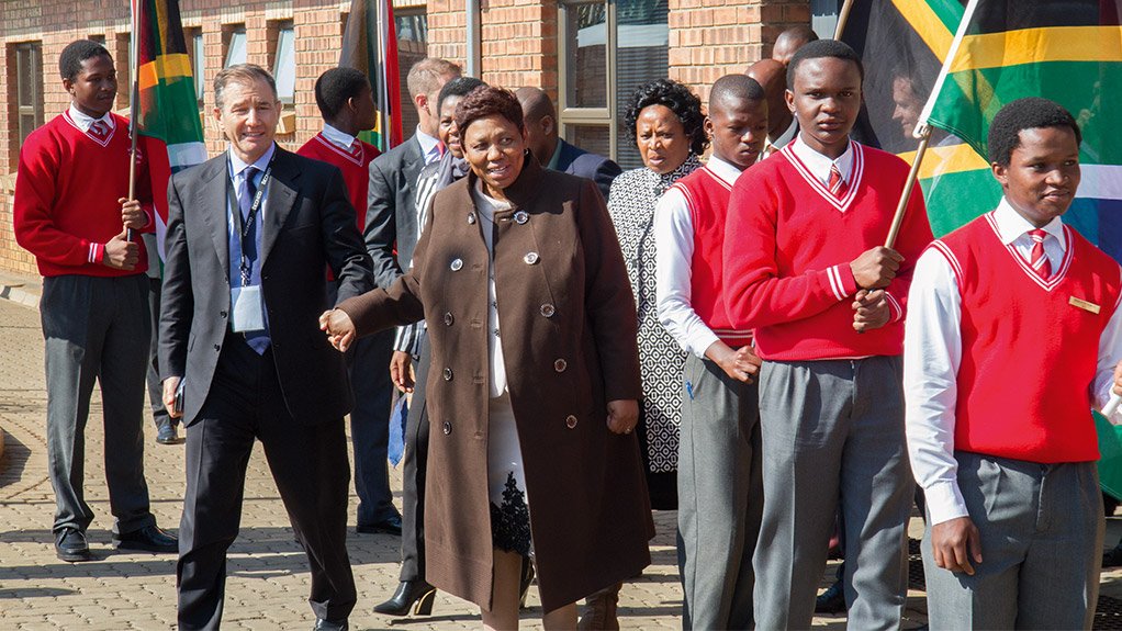 Ivan Glasenberg at last year's hand over by Glencore of a R75-million school in South Africa's coalfields to Basic Education Minister Angie Motshekga.