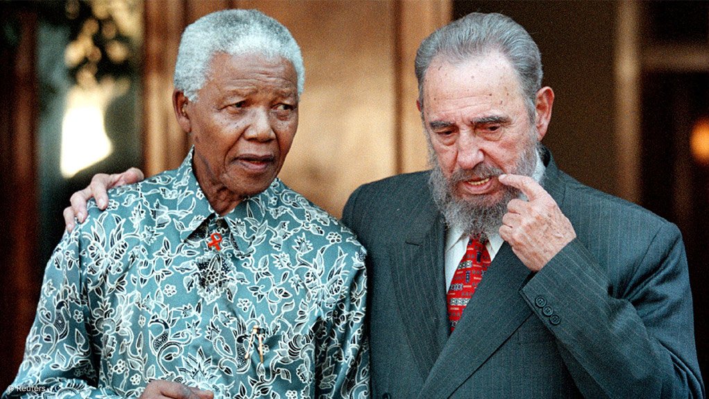 Former South African President Nelson Mandela and Former Cuban President Fidel Castro