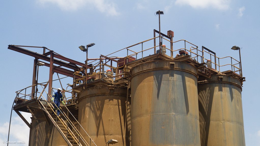 Goldplat tanks at the recovery plant in South Africa.