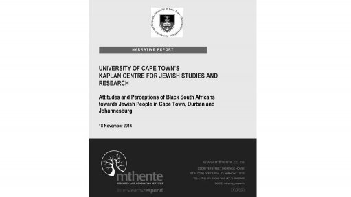 Attitudes and Perceptions of Black South Africans towards Jewish People in Cape Town, Durban and Johannesburg
