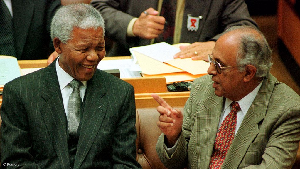 Former SA President Nelson Mandela and Anti-apartheid struggle veteran Ahmed Kathrada