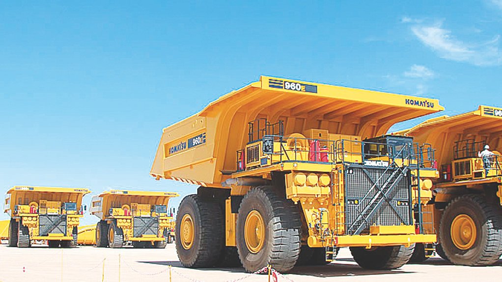 NEW OPERATION Haul trucks at the Chinese-owned Huseb mine, in Namibia