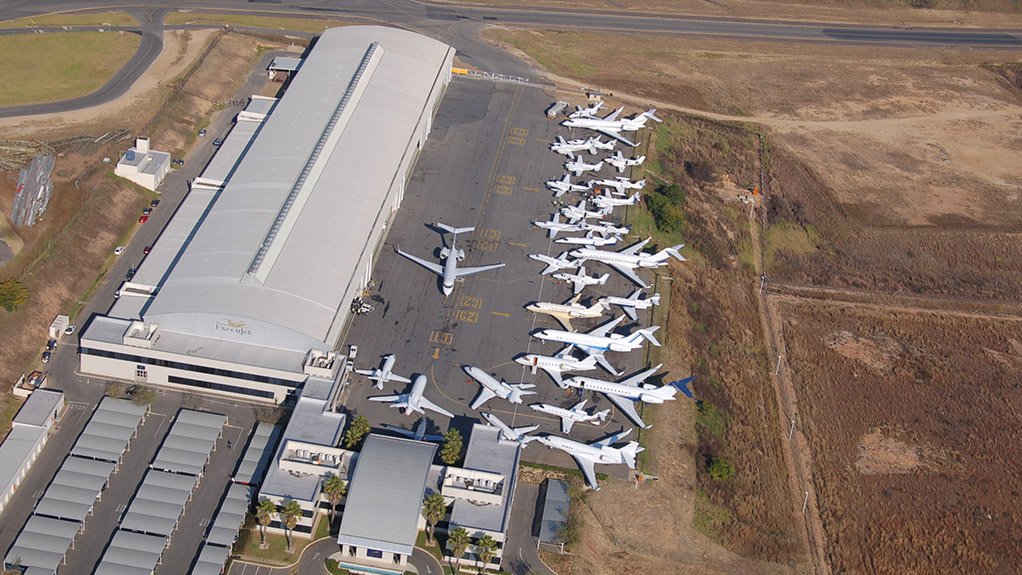 An aerial view of ExecuJet’s FBO at Lanseria