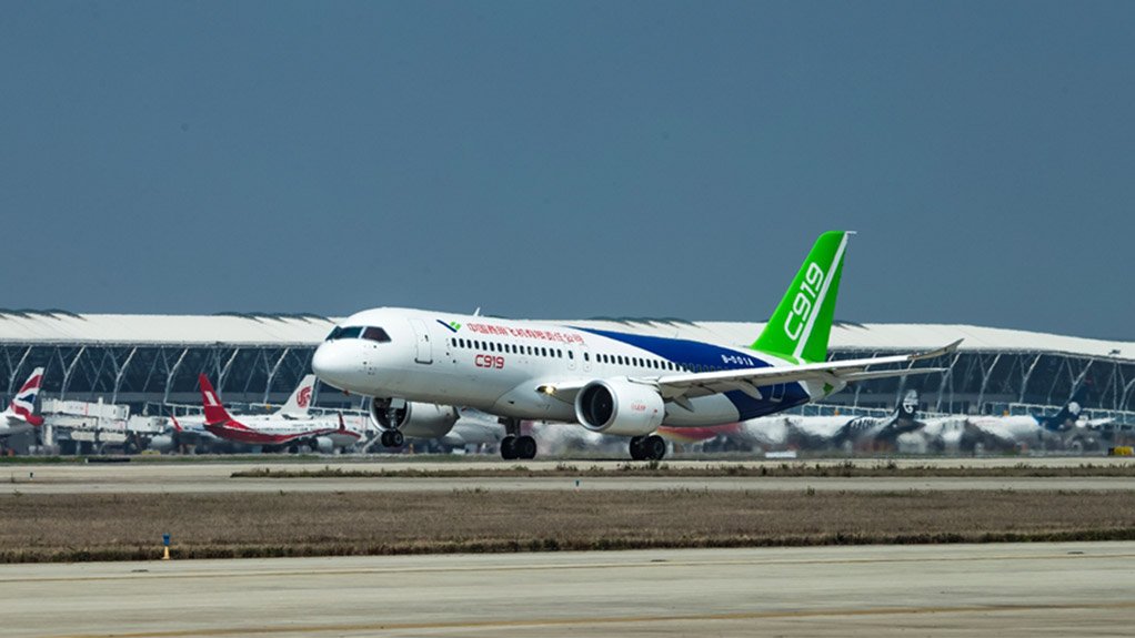 The first Comac C919 airliner