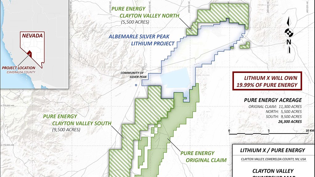 Pure Energy picks up Lithium X's Nevada assets, combines 10 500 ha landholdings
