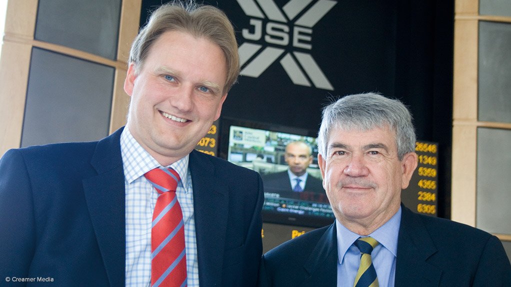 Arne Frandsen (left) and Brian Gilbertson at Pallinghurst's listing on the JSE ten years ago