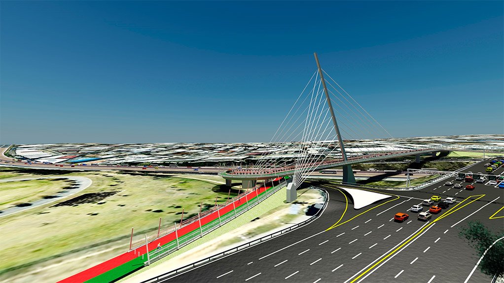 Grayston pedestrian and cyclist bridge, South Africa