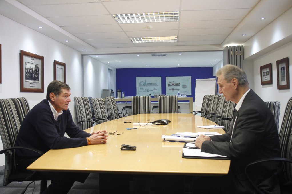 ELB Group CE Dr Stephen Meijers (left) being interviewed by Martin Creamer.