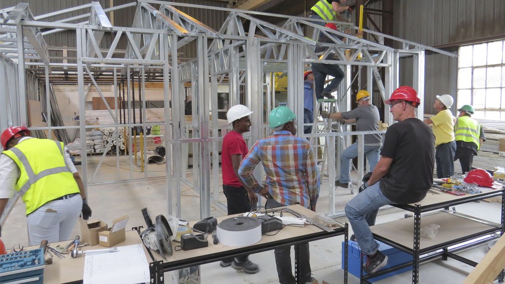 PROTOTYPE 
A training structure erected by students during the Southern African Light Steel Frame Building Association’s light steel frame training course for building contractors 