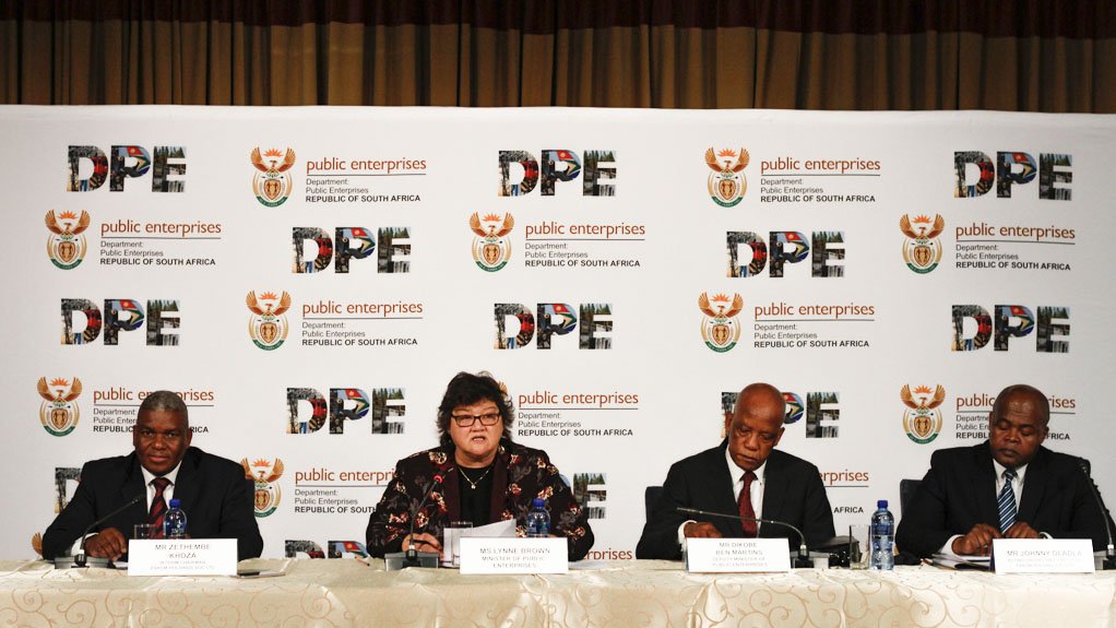 REPORT BACK From left, Zethembe Khoza, Lynne Brown, Ben Martins and Johnny Dladla at briefing after AGM