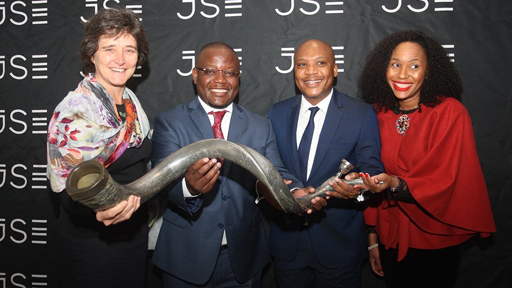 JSE CEO Nicky Newton-King, RH Bophelo CEO Quinton Zunga, RH Bophelo chairperson John Oliphant and Third Way Investment Partners CEO Fulu Makwetla.