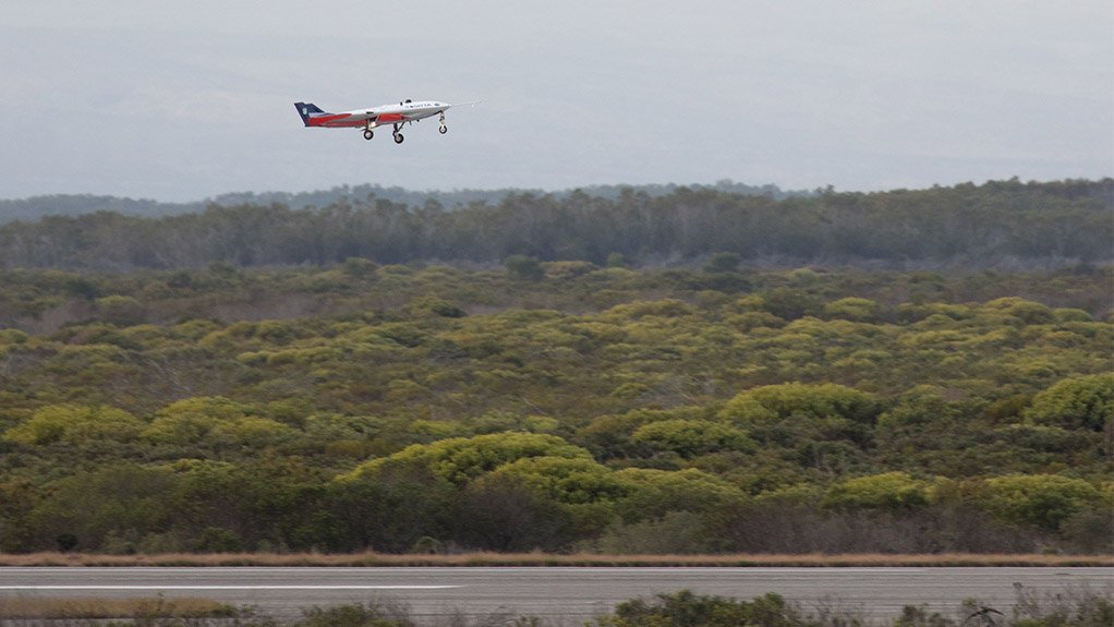 The Sagitta UAV in flight at Overberg