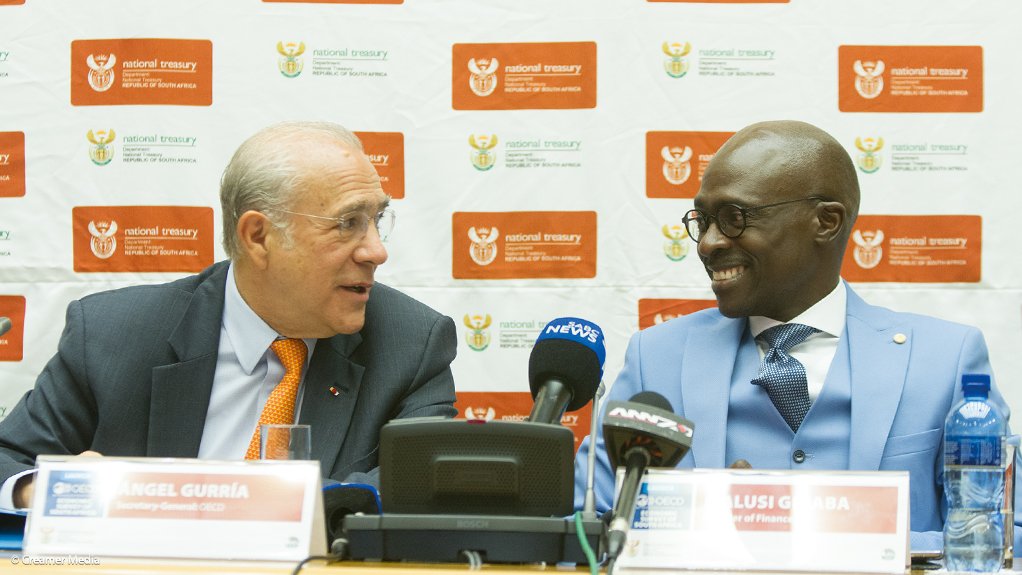 OECD secretary-general Angel Gurría and South Africa's Finance Minister Malusi Gigaba