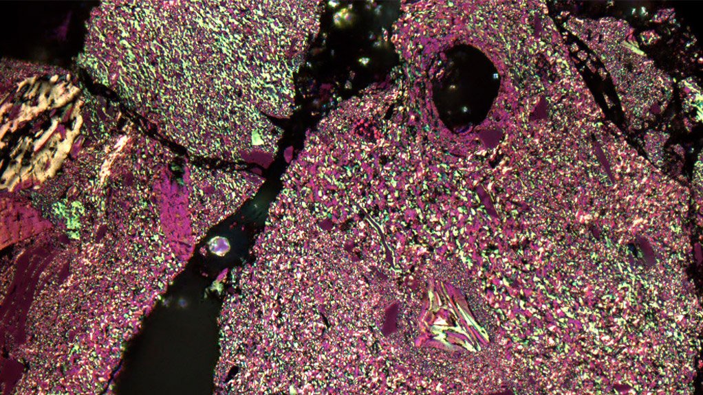 Microscopic view of a coke sample
