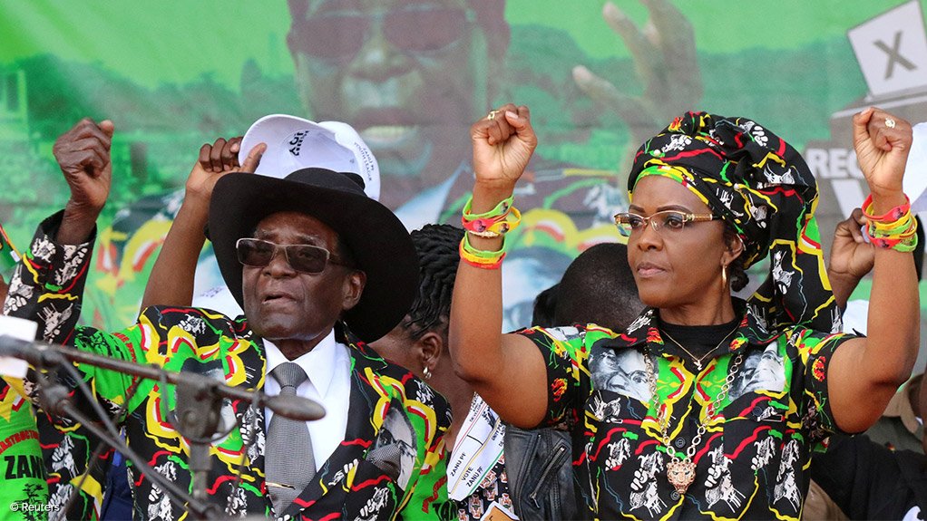 Zimbabwean First Lady Grace Mugabe and President Robert Mugabe